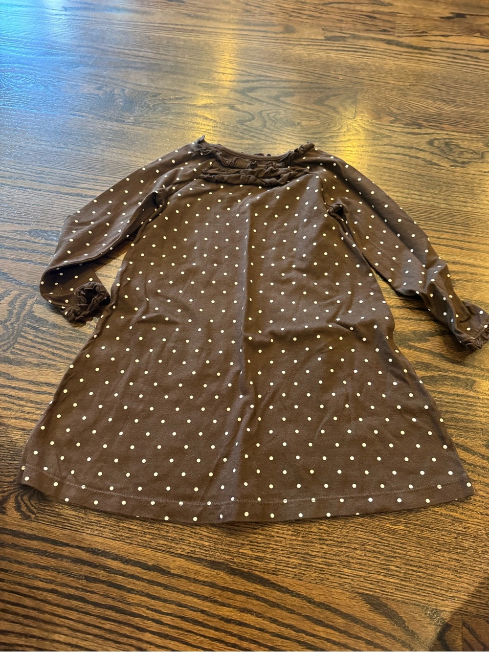 Circo Brown Polka Dot Long Sleeve Dress